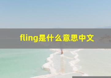 fling是什么意思中文