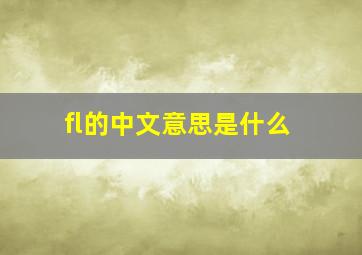 fl的中文意思是什么