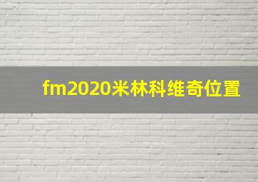 fm2020米林科维奇位置