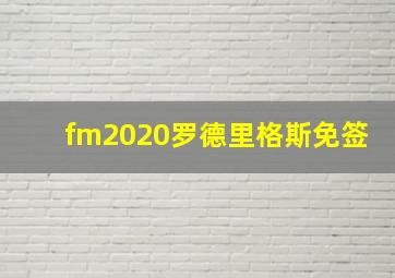 fm2020罗德里格斯免签