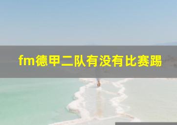 fm德甲二队有没有比赛踢