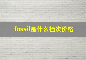 fossil是什么档次价格