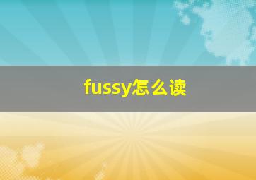 fussy怎么读