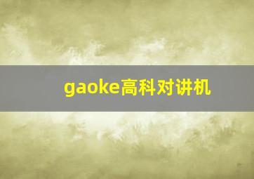 gaoke高科对讲机