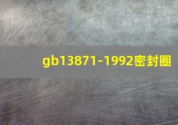 gb13871-1992密封圈