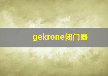 gekrone闭门器