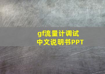 gf流量计调试中文说明书PPT