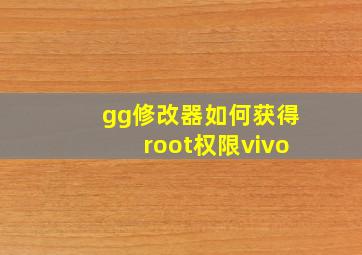 gg修改器如何获得root权限vivo