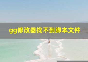 gg修改器找不到脚本文件