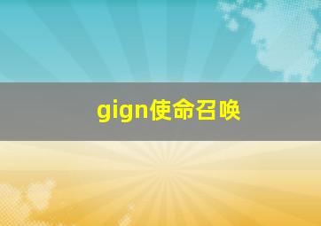 gign使命召唤