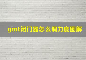 gmt闭门器怎么调力度图解