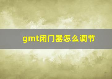 gmt闭门器怎么调节