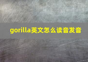 gorilla英文怎么读音发音