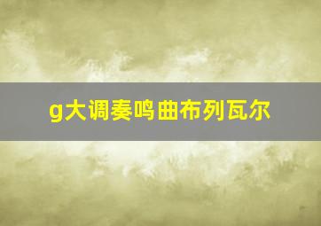 g大调奏鸣曲布列瓦尔