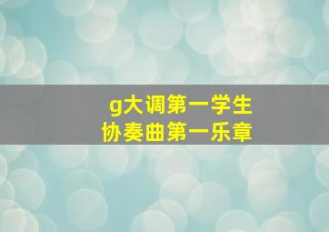 g大调第一学生协奏曲第一乐章