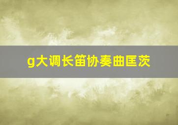 g大调长笛协奏曲匡茨