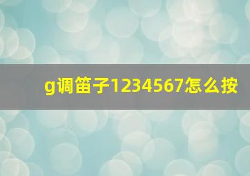 g调笛子1234567怎么按