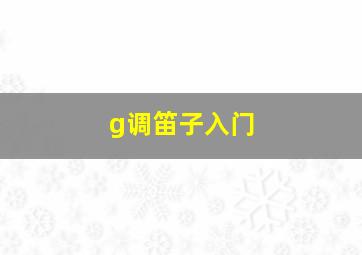 g调笛子入门