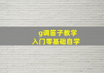 g调笛子教学入门零基础自学