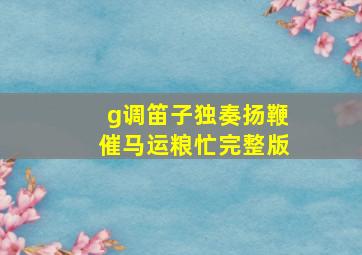 g调笛子独奏扬鞭催马运粮忙完整版