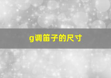 g调笛子的尺寸