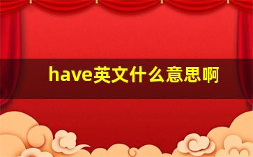 have英文什么意思啊