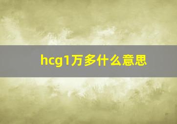 hcg1万多什么意思