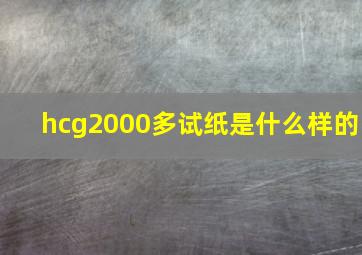 hcg2000多试纸是什么样的