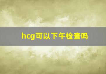 hcg可以下午检查吗