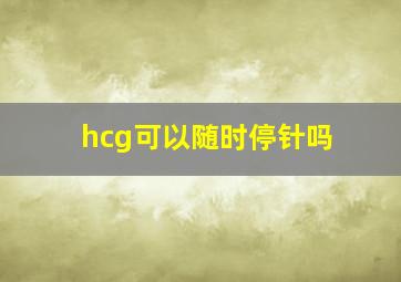 hcg可以随时停针吗