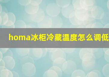 homa冰柜冷藏温度怎么调低