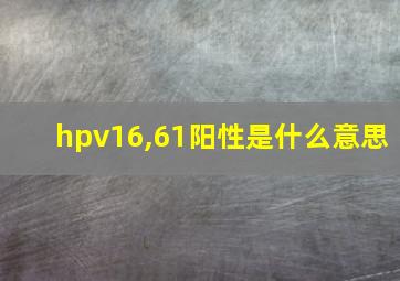 hpv16,61阳性是什么意思