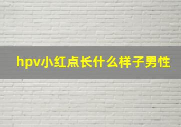 hpv小红点长什么样子男性