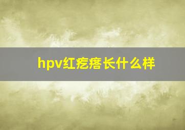 hpv红疙瘩长什么样