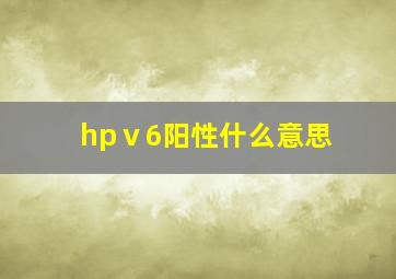 hpⅴ6阳性什么意思