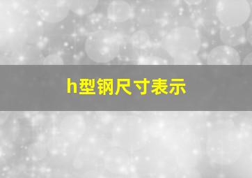 h型钢尺寸表示