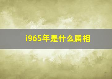 i965年是什么属相