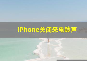 iPhone关闭来电铃声