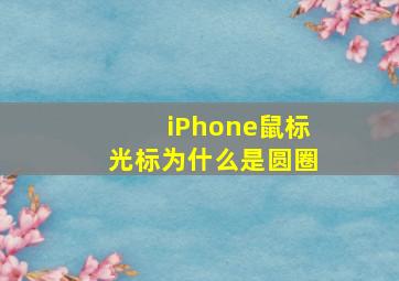 iPhone鼠标光标为什么是圆圈