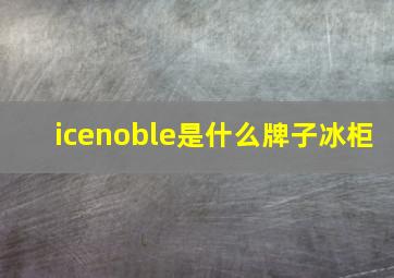 icenoble是什么牌子冰柜