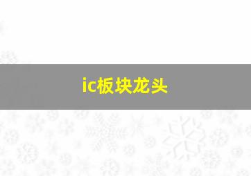 ic板块龙头