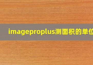 imageproplus测面积的单位是