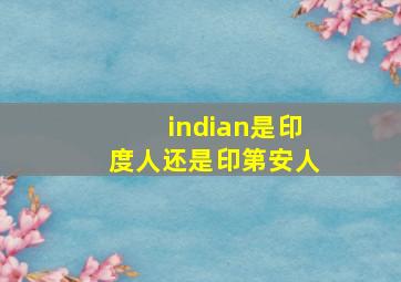 indian是印度人还是印第安人