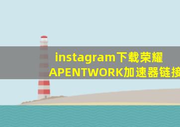 instagram下载荣耀APENTWORK加速器链接