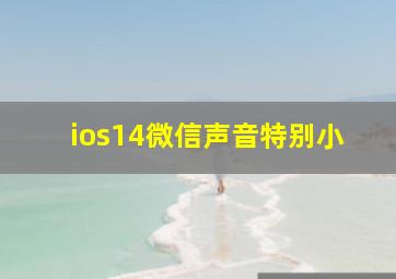 ios14微信声音特别小