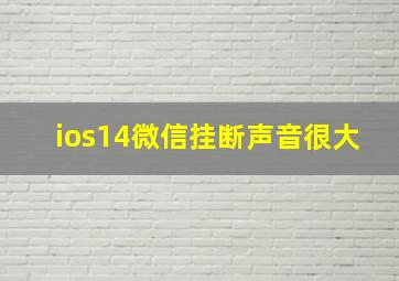 ios14微信挂断声音很大