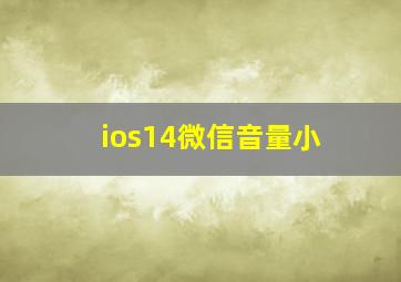 ios14微信音量小