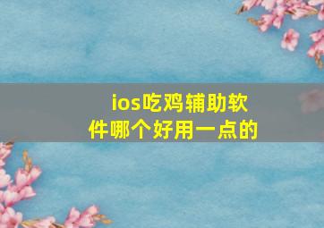 ios吃鸡辅助软件哪个好用一点的