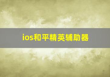 ios和平精英辅助器