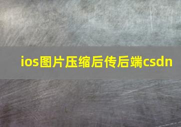 ios图片压缩后传后端csdn